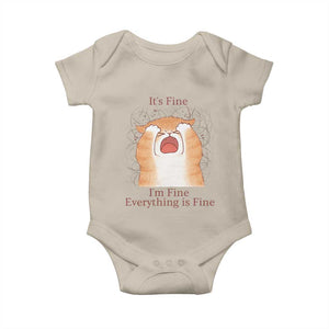 Its Fine I am Fine Everything is Fine Funny Cat Lover Baby Onesie TS12 Sand Print Your Wear