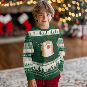 Its Fine I am Fine Everything is Fine Funny Cat Lover Ugly Christmas Sweater TS12 Forest Green Beige Print Your Wear