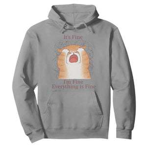 Its Fine I am Fine Everything is Fine Funny Cat Lover Hoodie TS12 Sport Gray Print Your Wear