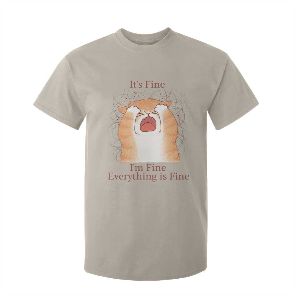 Its Fine I am Fine Everything is Fine Funny Cat Lover T Shirt For Kid TS12 Sand Print Your Wear