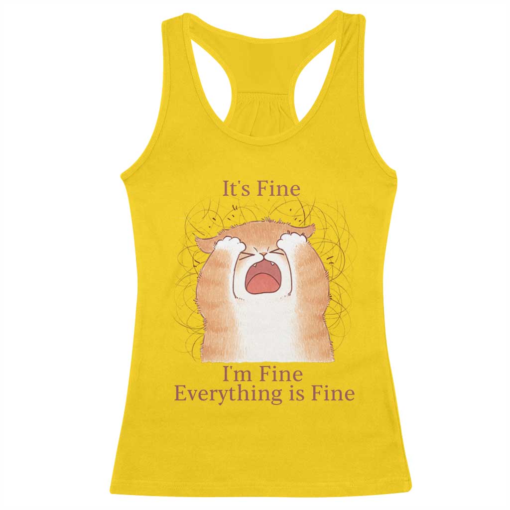Its Fine I am Fine Everything is Fine Funny Cat Lover Racerback Tank Top TS12 Daisy Print Your Wear