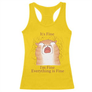 Its Fine I am Fine Everything is Fine Funny Cat Lover Racerback Tank Top TS12 Daisy Print Your Wear