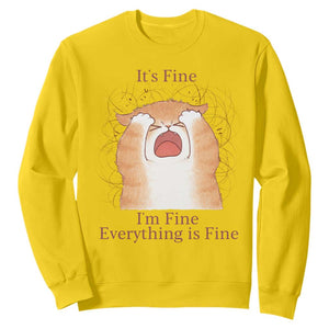 Its Fine I am Fine Everything is Fine Funny Cat Lover Sweatshirt TS12 Daisy Print Your Wear
