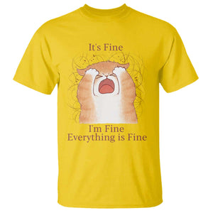 Its Fine I am Fine Everything is Fine Funny Cat Lover T Shirt TS12 Daisy Print Your Wear