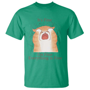 Its Fine I am Fine Everything is Fine Funny Cat Lover T Shirt TS12 Irish Green Print Your Wear