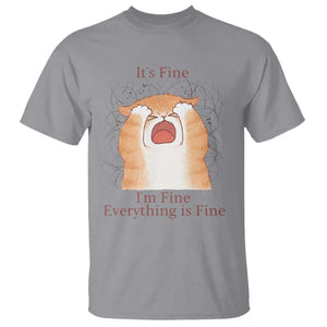Its Fine I am Fine Everything is Fine Funny Cat Lover T Shirt TS12 Sport Gray Print Your Wear