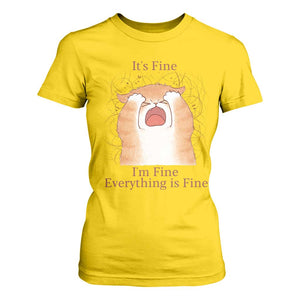 Its Fine I am Fine Everything is Fine Funny Cat Lover T Shirt For Women TS12 Daisy Print Your Wear