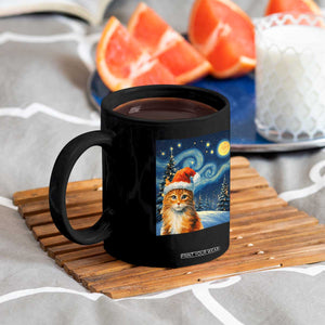 Christmas Van Gogh Cat Coffee Mug In Santa Hat Starry Night TS12 Print Your Wear