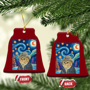 Funny Van Gogh Cat in Starry Night Ceramic Ornament TS12 Print Your Wear