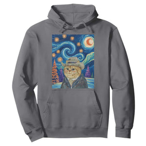 Funny Van Gogh Cat in Starry Night Hoodie TS12 Charcoal Print Your Wear