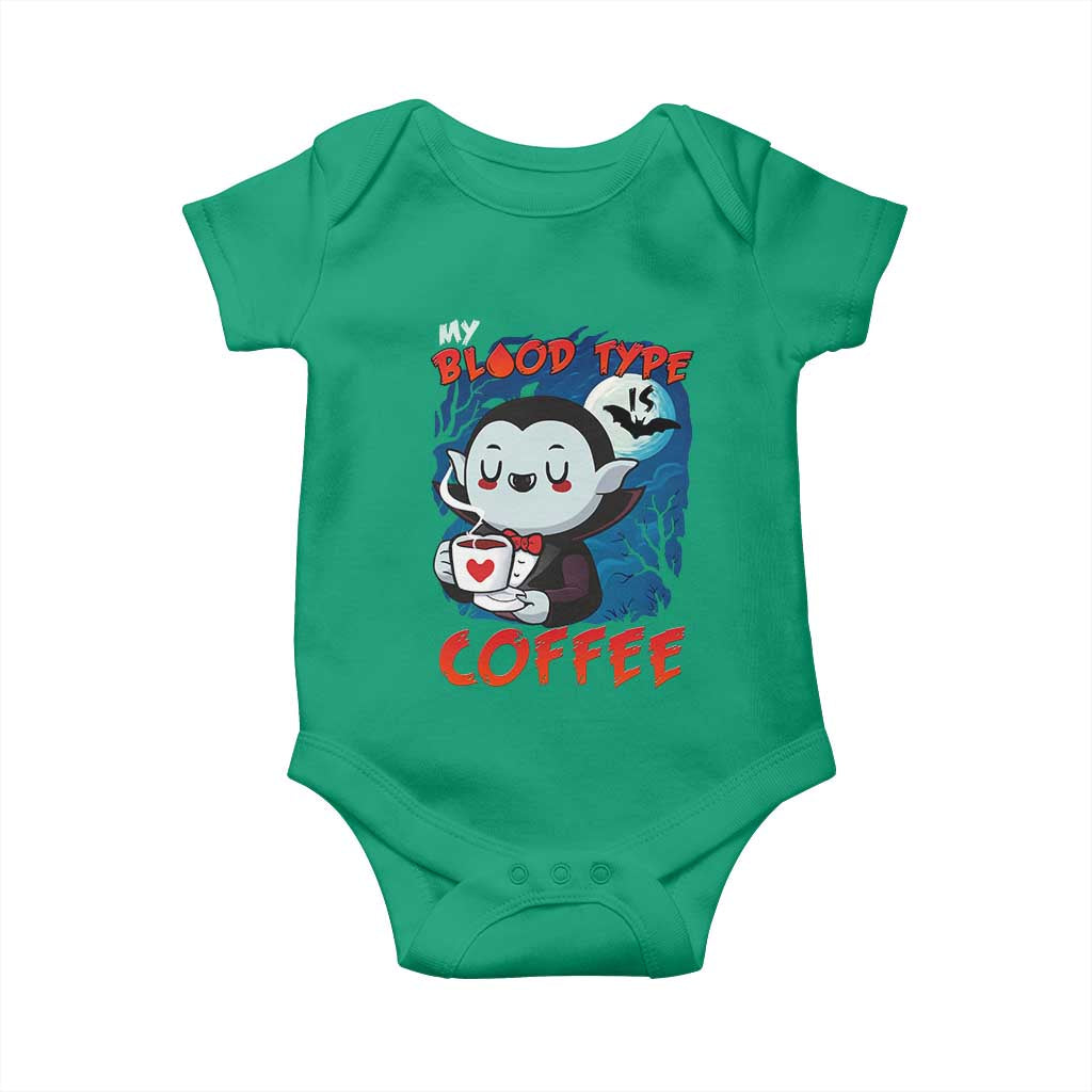 My Blood Type Is Coffee Baby Onesie Funny Vampire Halloween TS12 Irish Green Print Your Wear