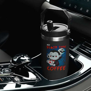 My Blood Type Is Coffee Flip Straw Tumbler Funny Vampire Halloween TS12 Print Your Wear