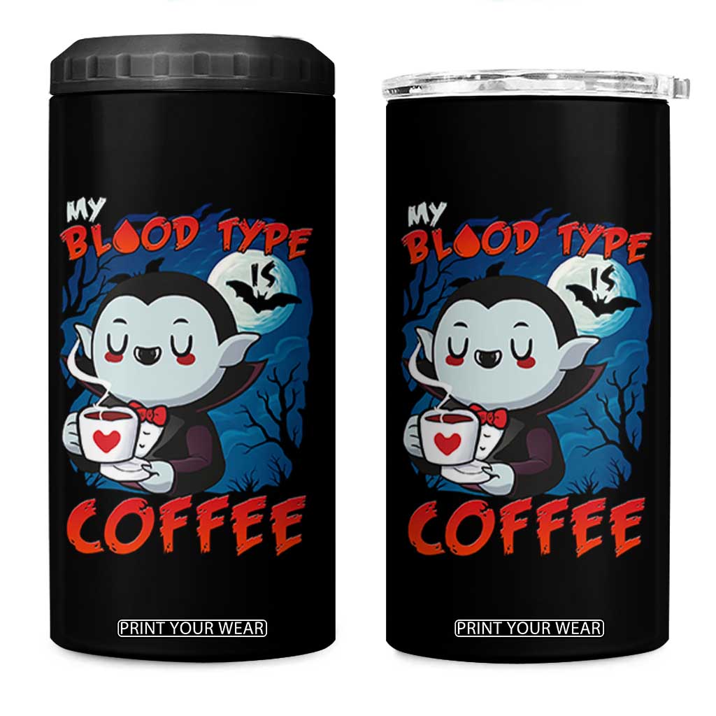 My Blood Type Is Coffee 4 in 1 Can Cooler Tumbler Funny Vampire Halloween TS12 One Size: 16 oz Black Print Your Wear
