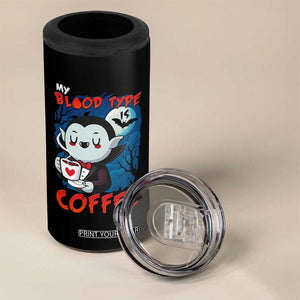 My Blood Type Is Coffee 4 in 1 Can Cooler Tumbler Funny Vampire Halloween TS12 Print Your Wear