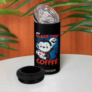 My Blood Type Is Coffee 4 in 1 Can Cooler Tumbler Funny Vampire Halloween TS12 Print Your Wear