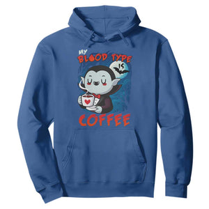 My Blood Type Is Coffee Hoodie Funny Vampire Halloween TS12 Royal Blue Print Your Wear