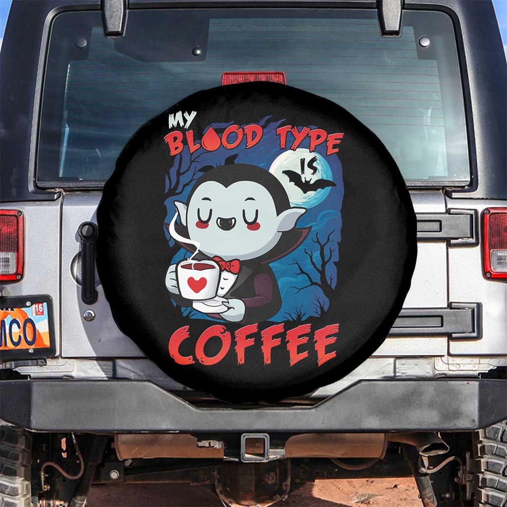 My Blood Type Is Coffee Spare Tire Cover Funny Vampire Halloween TS12 No hole Black Print Your Wear