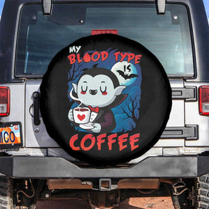 My Blood Type Is Coffee Spare Tire Cover Funny Vampire Halloween TS12 No hole Black Print Your Wear