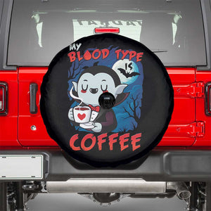 My Blood Type Is Coffee Spare Tire Cover Funny Vampire Halloween TS12 Black Print Your Wear