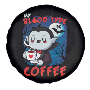My Blood Type Is Coffee Spare Tire Cover Funny Vampire Halloween TS12 Print Your Wear