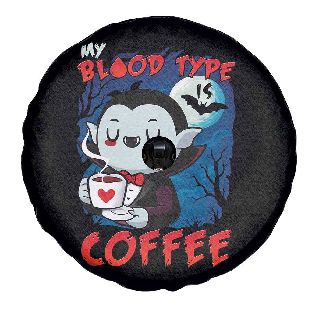 My Blood Type Is Coffee Spare Tire Cover Funny Vampire Halloween TS12 Print Your Wear