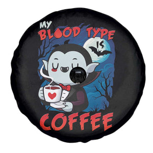 My Blood Type Is Coffee Spare Tire Cover Funny Vampire Halloween TS12 Print Your Wear