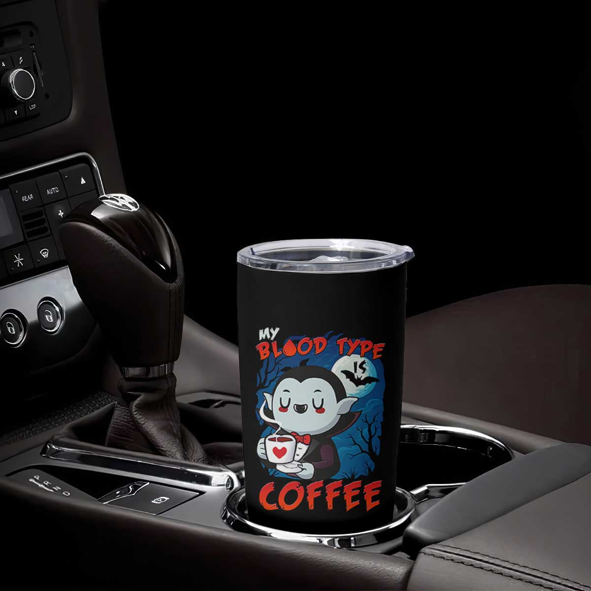 My Blood Type Is Coffee Tumbler Cup Funny Vampire Halloween TS12 Print Your Wear