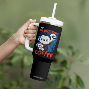 My Blood Type Is Coffee Tumbler With Handle Funny Vampire Halloween TS12 Print Your Wear