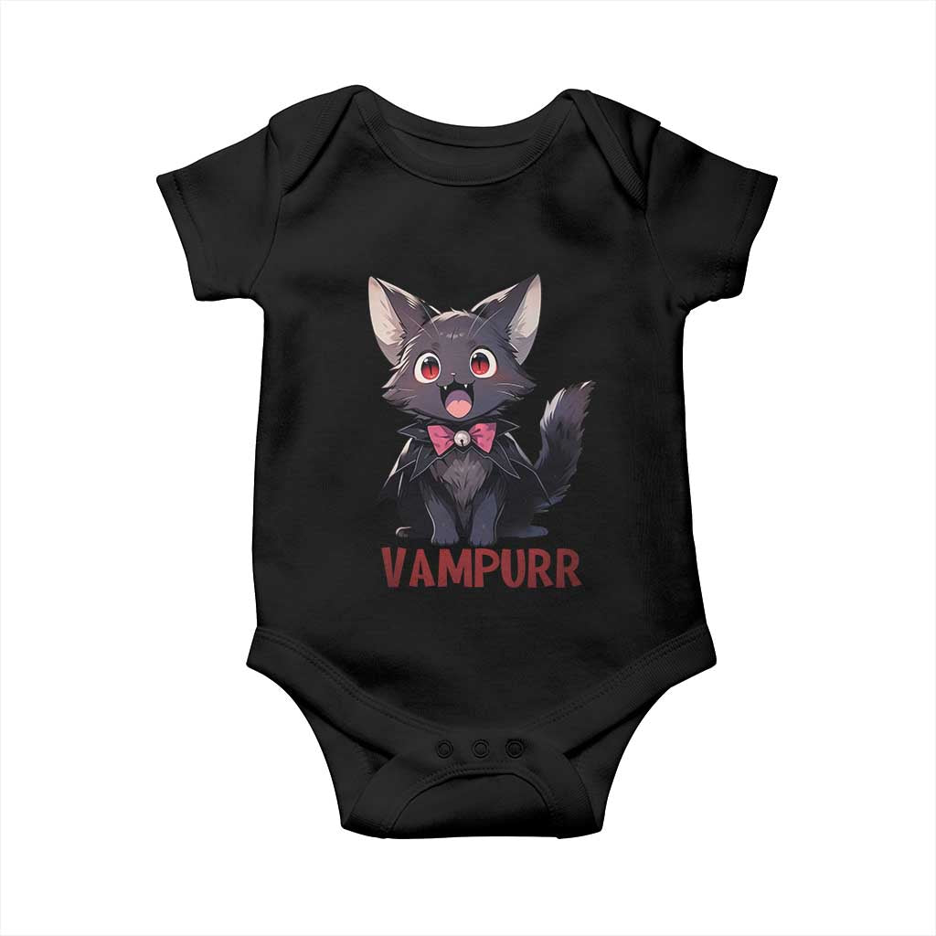 Halloween Black Vampire Cat Baby Onesie Vampurr Cute Kitty Lover TS12 Black Print Your Wear