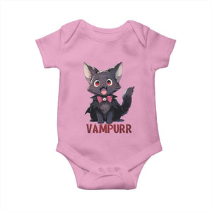 Halloween Black Vampire Cat Baby Onesie Vampurr Cute Kitty Lover TS12 Light Pink Print Your Wear