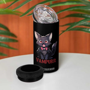 Halloween Black Vampire Cat 4 in 1 Can Cooler Tumbler Vampurr Cute Kitty Lover TS12 Print Your Wear