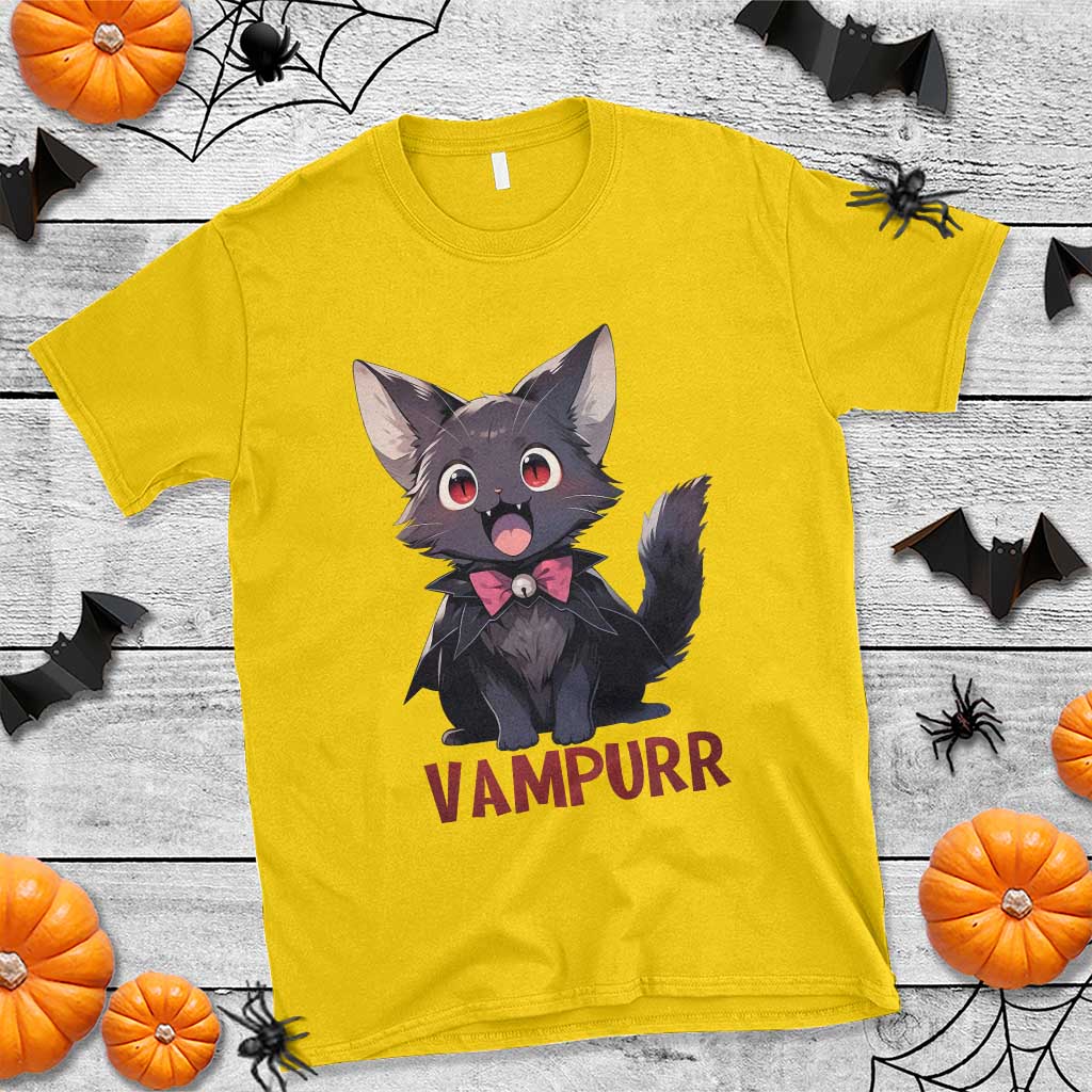 Halloween Black Vampire Cat T Shirt Vampurr Cute Kitty Lover TS12 Daisy Print Your Wear