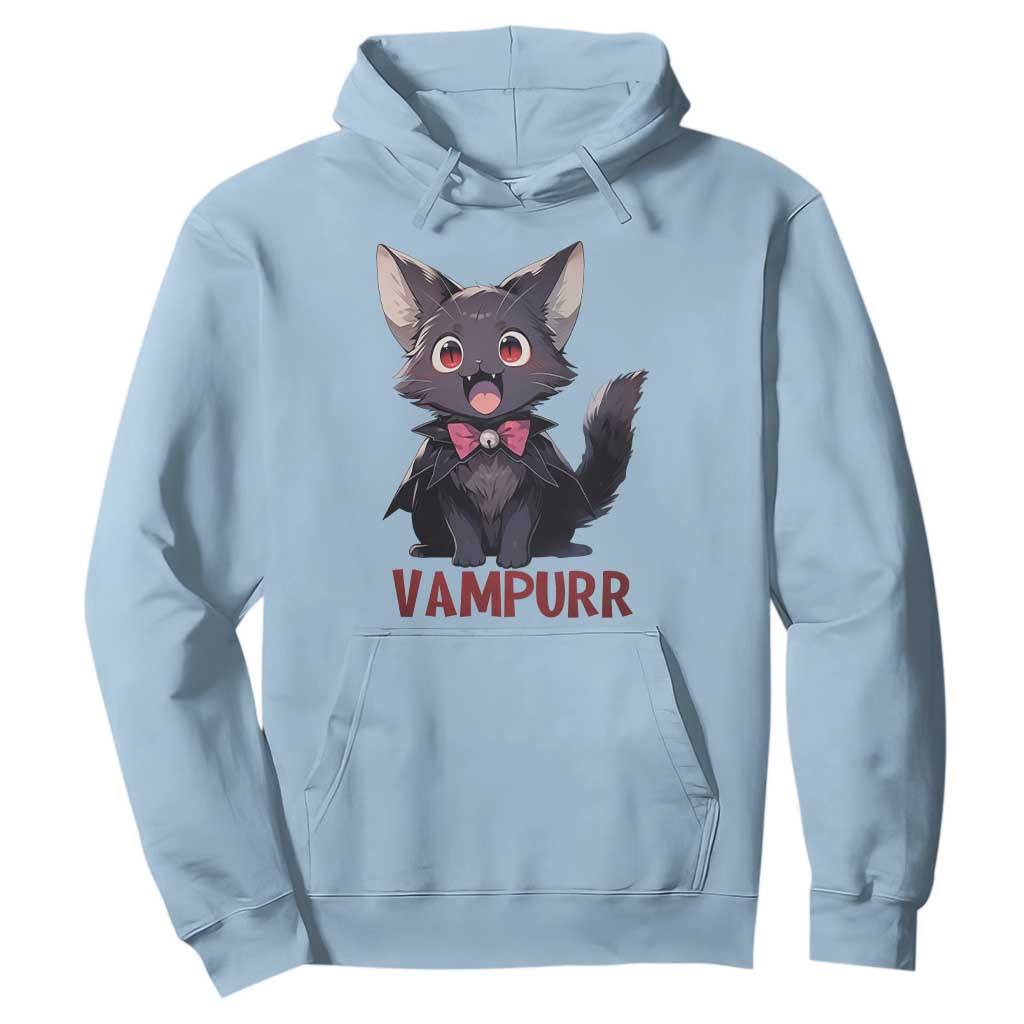 Halloween Black Vampire Cat Hoodie Vampurr Cute Kitty Lover TS12 Light Blue Print Your Wear