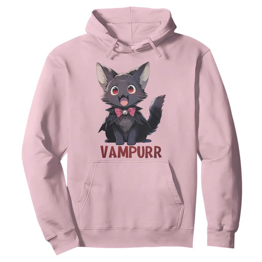 Halloween Black Vampire Cat Hoodie Vampurr Cute Kitty Lover TS12 Light Pink Print Your Wear
