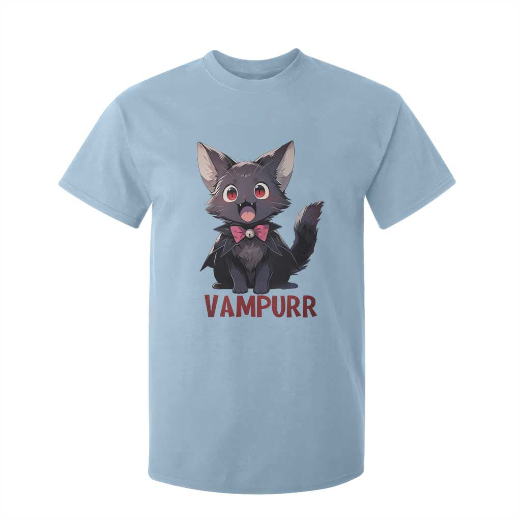 Halloween Black Vampire Cat T Shirt For Kid Vampurr Cute Kitty Lover TS12 Light Blue Print Your Wear
