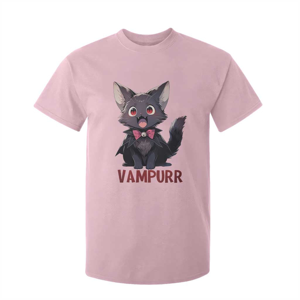 Halloween Black Vampire Cat T Shirt For Kid Vampurr Cute Kitty Lover TS12 Light Pink Print Your Wear