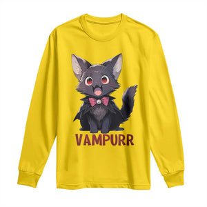 Halloween Black Vampire Cat Long Sleeve Shirt Vampurr Cute Kitty Lover TS12 Daisy Print Your Wear