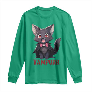 Halloween Black Vampire Cat Long Sleeve Shirt Vampurr Cute Kitty Lover TS12 Irish Green Print Your Wear