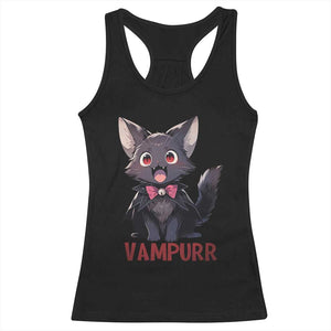 Halloween Black Vampire Cat Racerback Tank Top Vampurr Cute Kitty Lover TS12 Black Print Your Wear