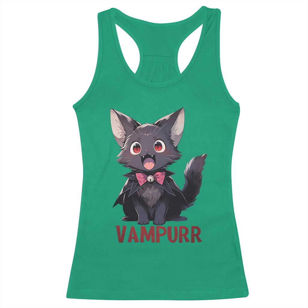 Halloween Black Vampire Cat Racerback Tank Top Vampurr Cute Kitty Lover TS12 Irish Green Print Your Wear