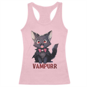 Halloween Black Vampire Cat Racerback Tank Top Vampurr Cute Kitty Lover TS12 Light Pink Print Your Wear