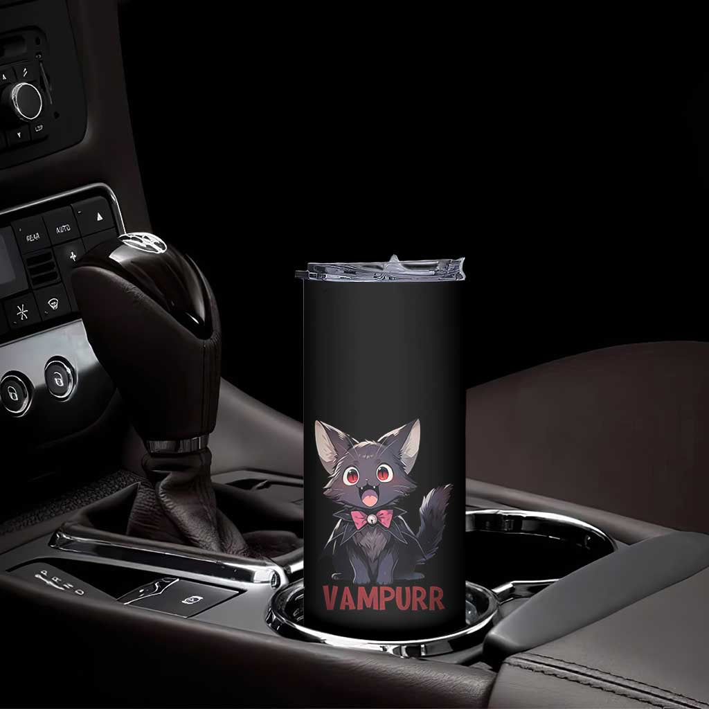 Halloween Black Vampire Cat Skinny Tumbler Vampurr Cute Kitty Lover TS12 Print Your Wear