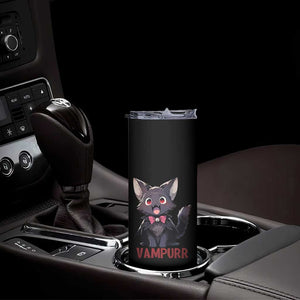 Halloween Black Vampire Cat Skinny Tumbler Vampurr Cute Kitty Lover TS12 Print Your Wear