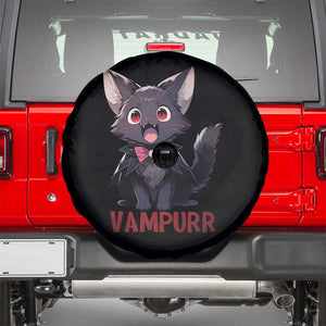 Halloween Black Vampire Cat Spare Tire Cover Vampurr Cute Kitty Lover TS12 Black Print Your Wear