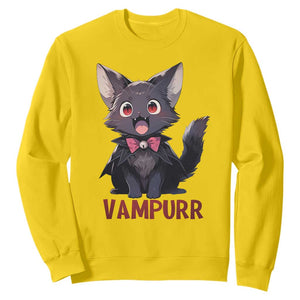 Halloween Black Vampire Cat Sweatshirt Vampurr Cute Kitty Lover TS12 Daisy Print Your Wear