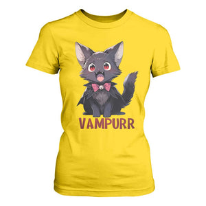 Halloween Black Vampire Cat T Shirt For Women Vampurr Cute Kitty Lover TS12 Daisy Print Your Wear