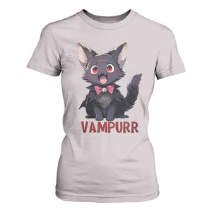 Halloween Black Vampire Cat T Shirt For Women Vampurr Cute Kitty Lover TS12 Ice Gray Print Your Wear