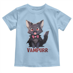 Halloween Black Vampire Cat Toddler T Shirt Vampurr Cute Kitty Lover TS12 Light Blue Print Your Wear