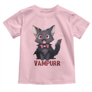 Halloween Black Vampire Cat Toddler T Shirt Vampurr Cute Kitty Lover TS12 Light Pink Print Your Wear