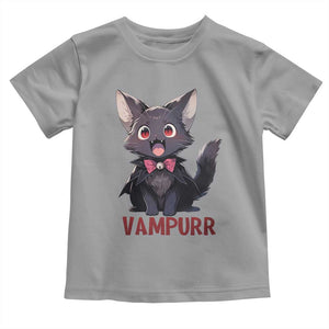 Halloween Black Vampire Cat Toddler T Shirt Vampurr Cute Kitty Lover TS12 Sport Gray Print Your Wear